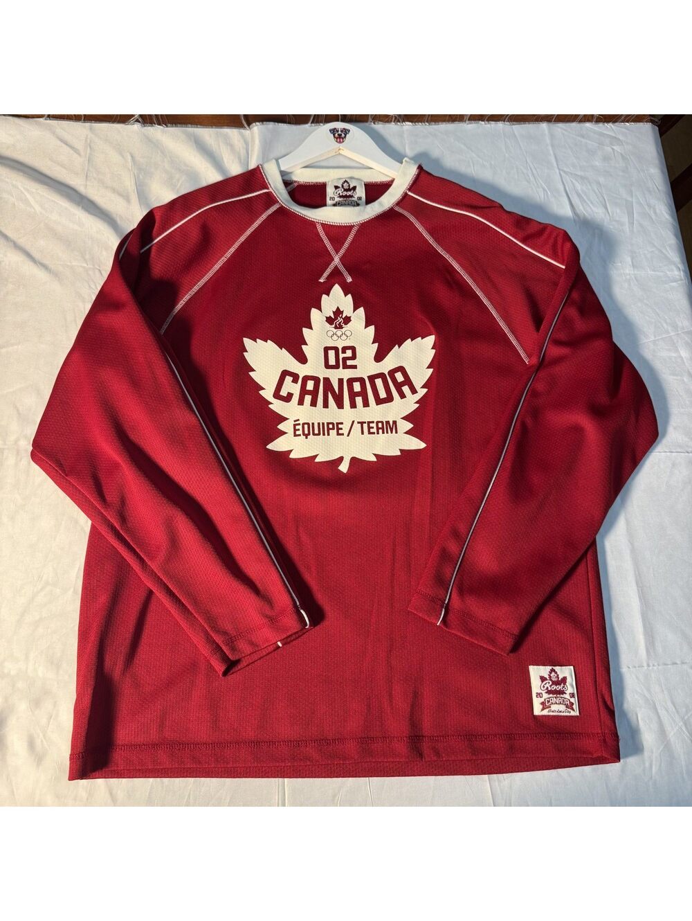Roots 2002 Salt Lake City Olympics Team Canada Jersey Small Made in Canada Y2K - Picture 4 of 8